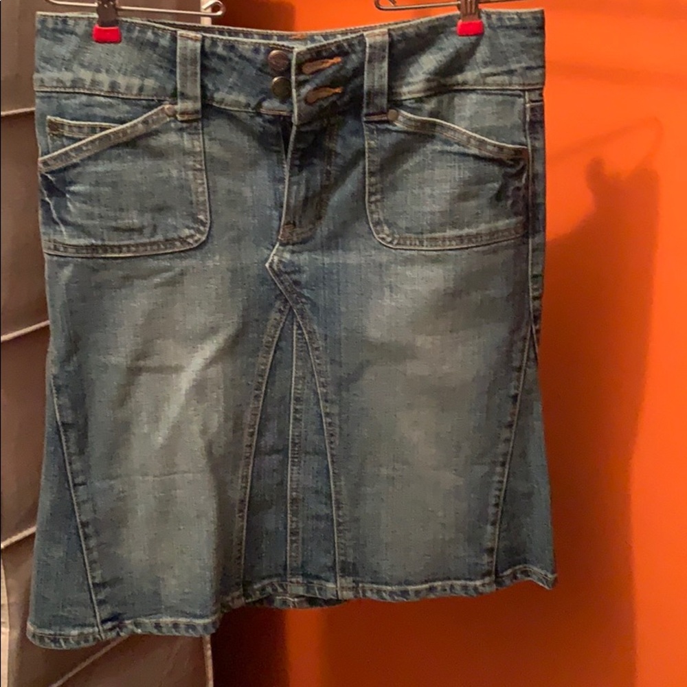 Knee length jean skirt